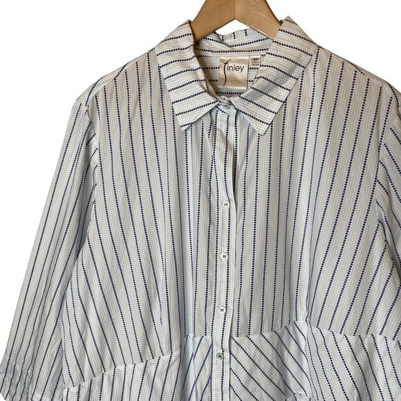 Finley Jenna Ruffle Tiered Striped Tunic Top size 2X - Picture 2 of 4